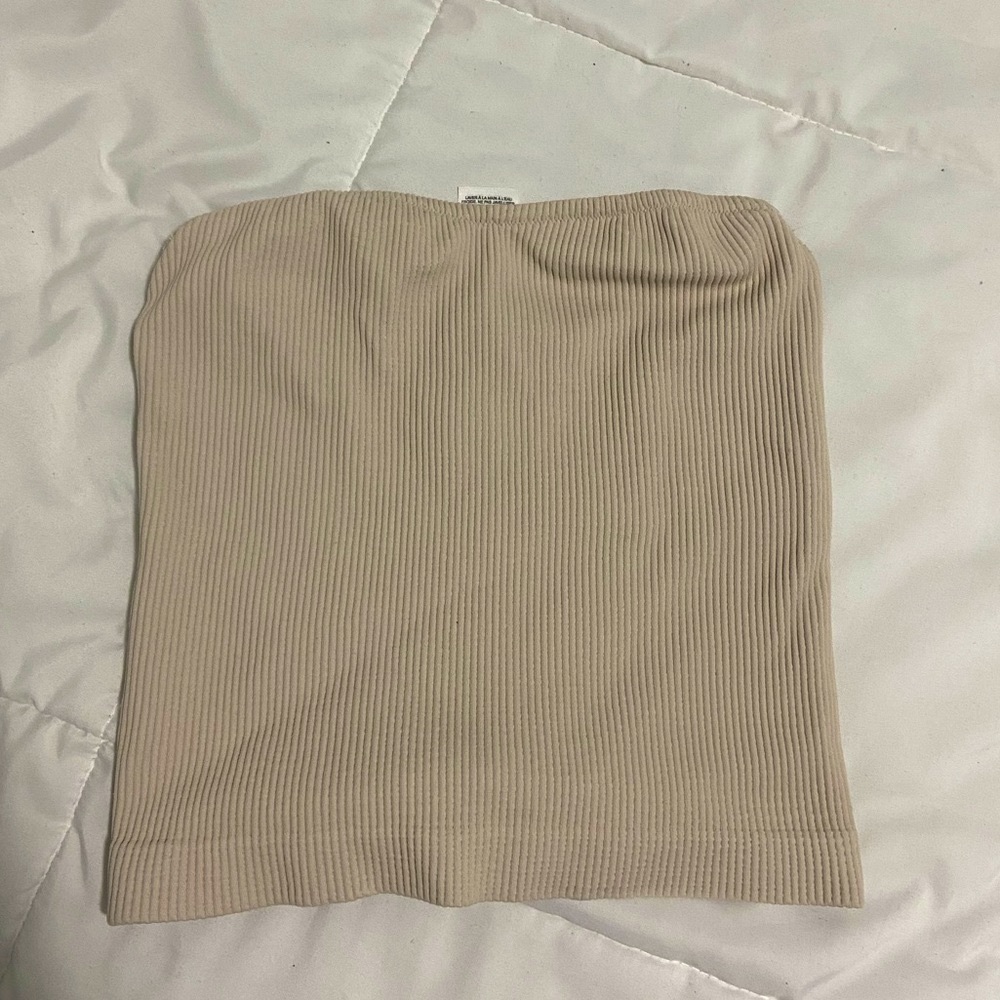 Tan Seamless Ribbed Tube Top